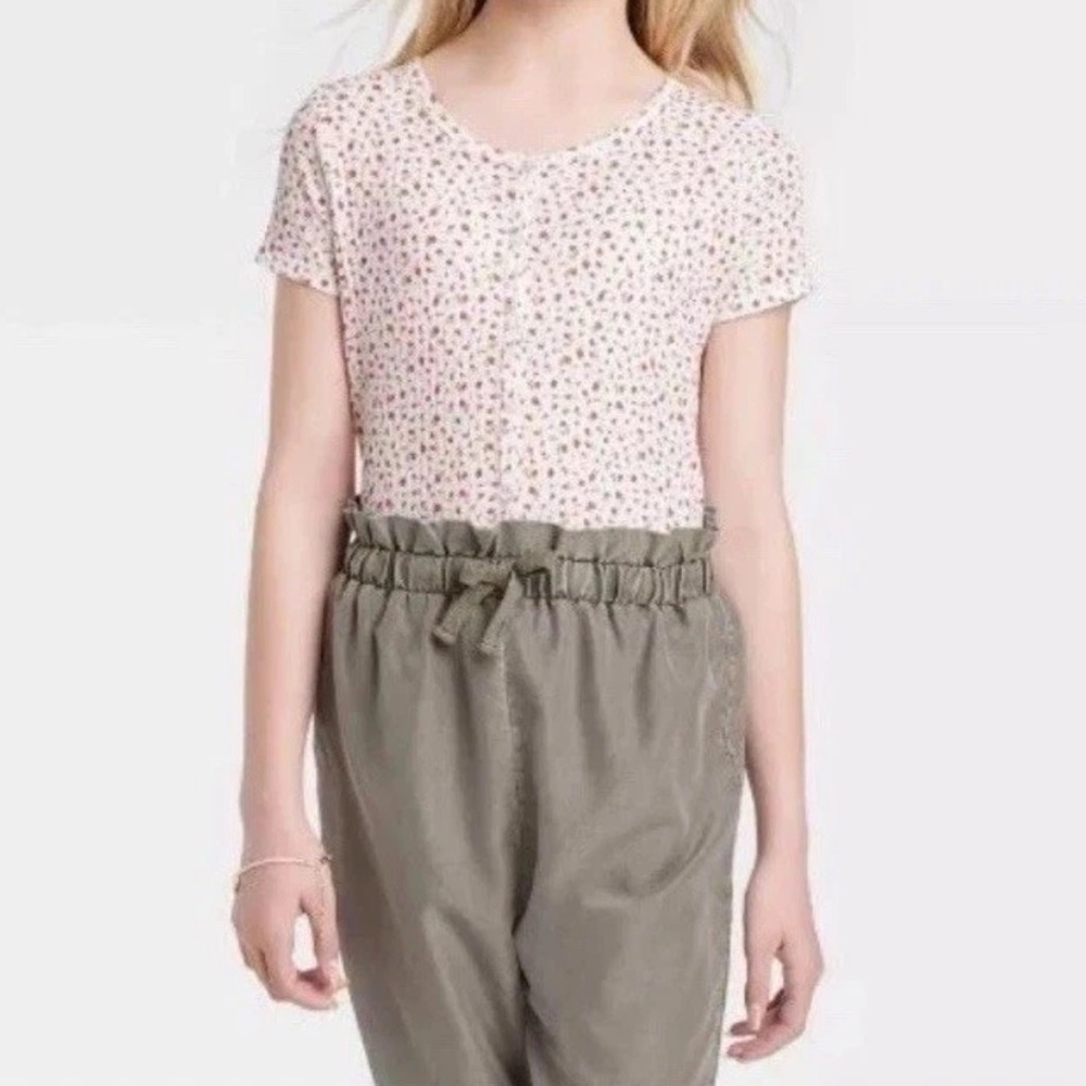 Art Class Girl’s Ditsy Floral Button Up Shirt XL Ribbed Cottagecore Y2K Retro